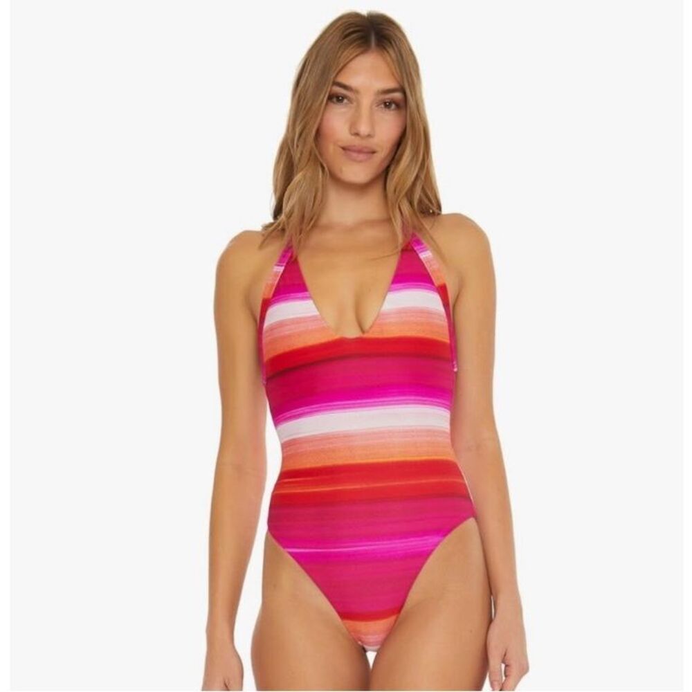 Trina Turk NWT Trina Turk Solstice One-Piece Plunge swimsuit Sz 10 NWT/0280